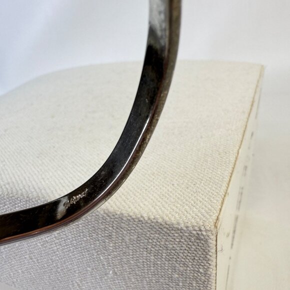 Vintage Monet Wavy Bangle Bracelet Silver-Tone Classic - Picture 6 of 7